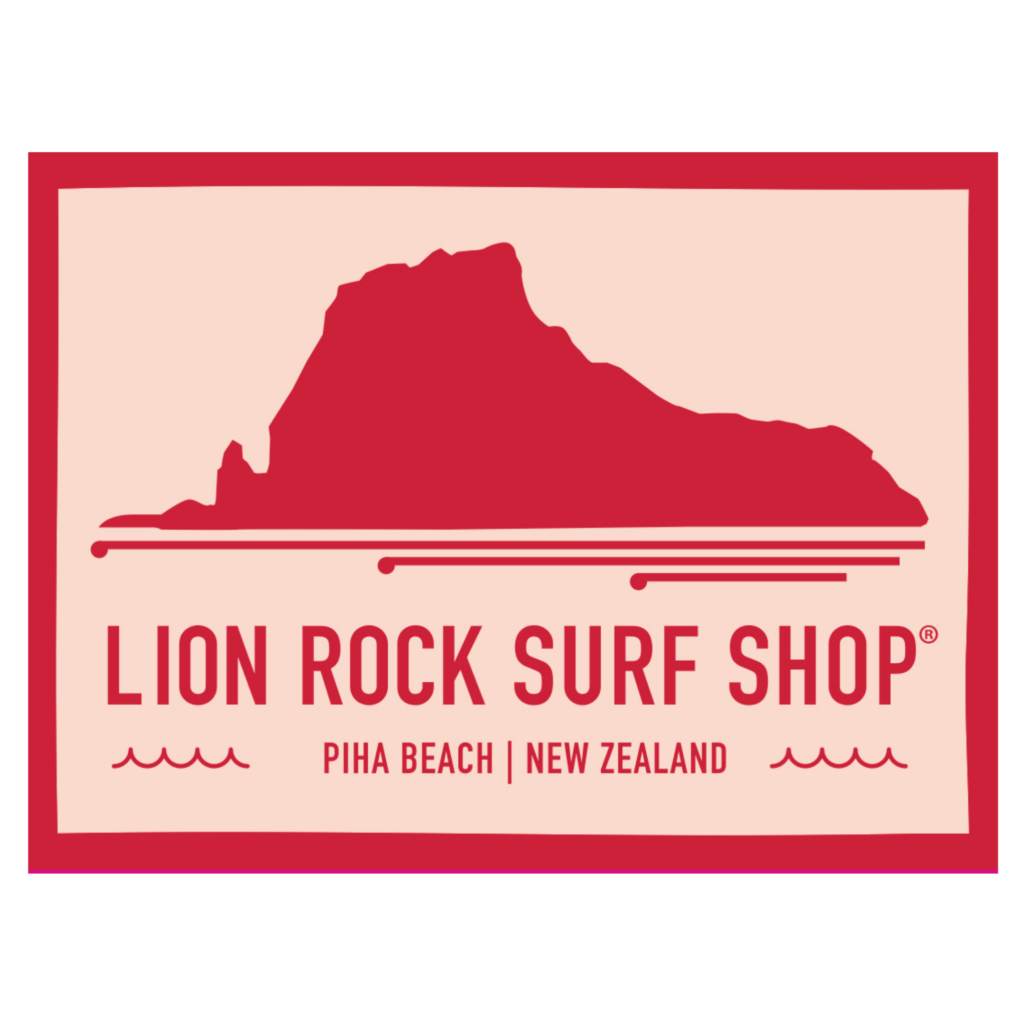 Lion Rock Surf Shop, Piha souvenir stickers - single